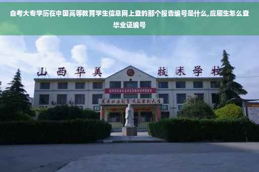 自考大专学历在中国高等教育学生信息网上查的那个报告编号是什么,应届生怎么查毕业证编号