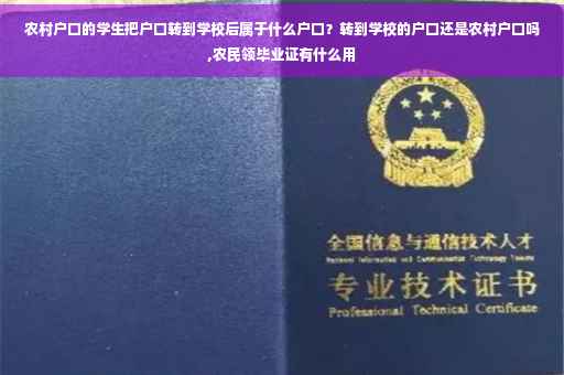 农村户口的学生把户口转到学校后属于什么户口？转到学校的户口还是农村户口吗,农民领毕业证有什么用
