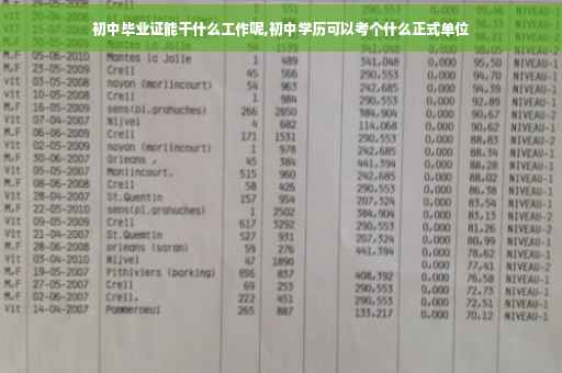 初中毕业证能干什么工作呢,初中学历可以考个什么正式单位