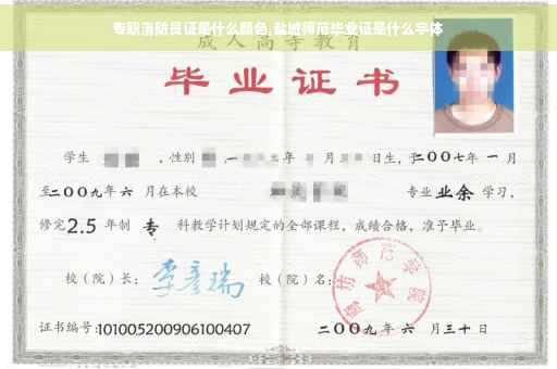 专职消防员证是什么颜色,盐城师范毕业证是什么字体