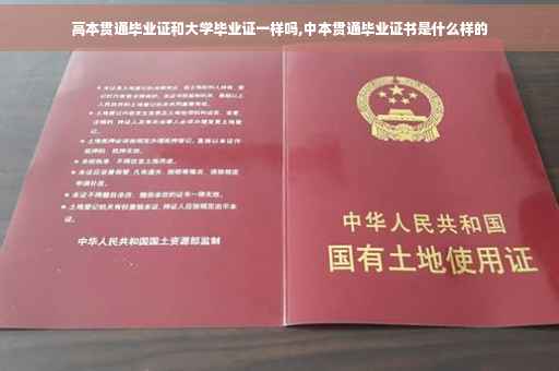 高本贯通毕业证和大学毕业证一样吗,中本贯通毕业证书是什么样的