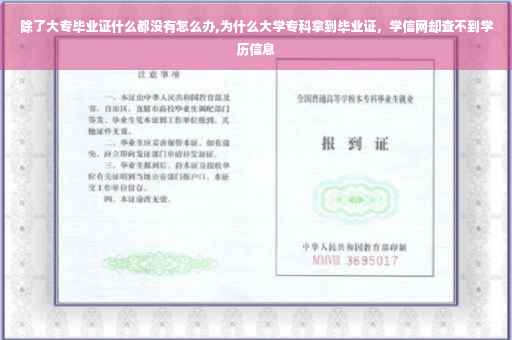 除了大专毕业证什么都没有怎么办,为什么大学专科拿到毕业证，学信网却查不到学历信息