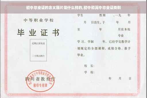 初中毕业证的含义图片是什么样的,初中和高中毕业证类别