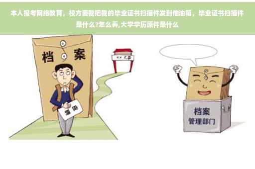 本人报考网络教育，校方要我把我的毕业证书扫描件发到他油箱，毕业证书扫描件是什么?怎么弄,大学学历原件是什么