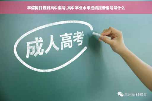 学信网能查到高中编号,高中学业水平成绩报告编号是什么