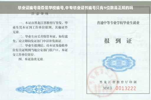 毕业证编号是否是学校编号,中专毕业证书编号只有9位数是正规的吗