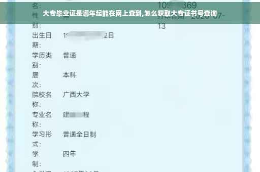 大专毕业证是哪年起能在网上查到,怎么获取大专证书号查询