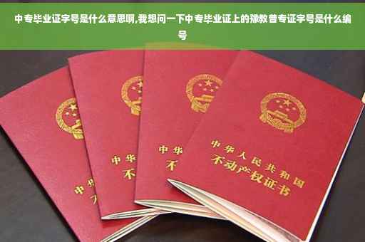 中专毕业证字号是什么意思啊,我想问一下中专毕业证上的豫教普专证字号是什么编号