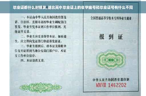毕业证都什么时候发,湖北高中毕业证上的省学编号和毕业证号有什么不同