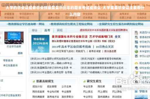 大学的毕业证或者毕业档案里显示历年的期末考试成绩么-大学里面毕业证主要看什么内容