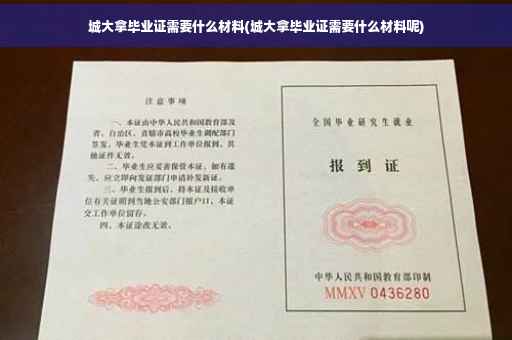 城大拿毕业证需要什么材料(城大拿毕业证需要什么材料呢)