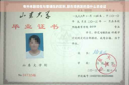 专升本联培生与普通生的区别,联合培养发的是什么毕业证