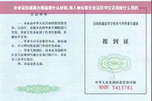 毕业证在哪里办理需要什么材料,用人单位要毕业证和学位证是做什么用的