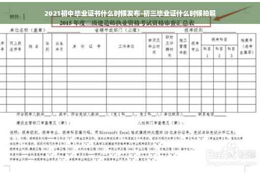 2021初中毕业证书什么时候发布-初三毕业证什么时候拍照