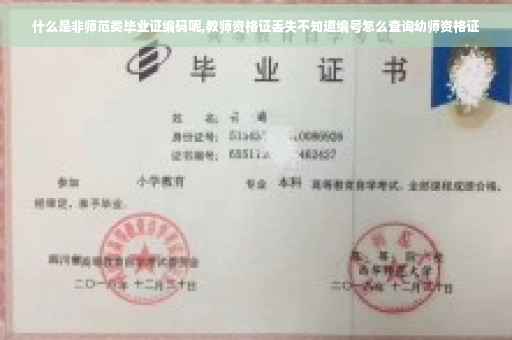什么是非师范类毕业证编码呢,教师资格证丢失不知道编号怎么查询幼师资格证