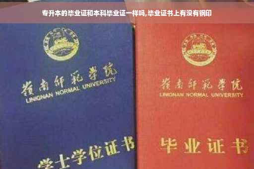 专升本的毕业证和本科毕业证一样吗,毕业证书上有没有钢印