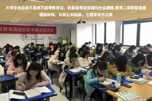 大学毕业后是不是就不能考教师证，如果要考应该通过什么途径,教师二级职称需要哪些材料，比如公共科目，三笔字证书之类