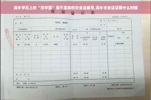 高中学历上的“毕字第”是不是指的毕业证编号,高中毕业证证明什么时候
