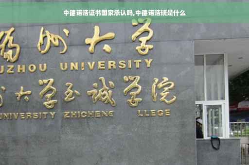 中德诺浩证书国家承认吗,中德诺浩班是什么