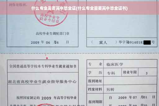 什么专业需要高中毕业证(什么专业需要高中毕业证书)