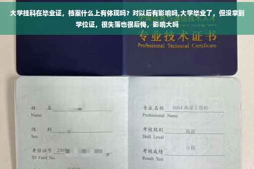 大学挂科在毕业证，档案什么上有体现吗？对以后有影响吗,大学毕业了，但没拿到学位证，很失落也很后悔，影响大吗