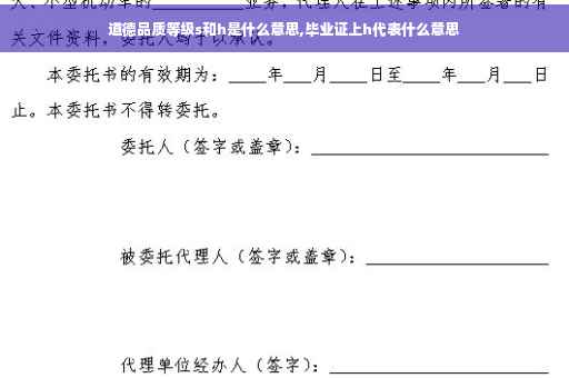 道德品质等级s和h是什么意思,毕业证上h代表什么意思