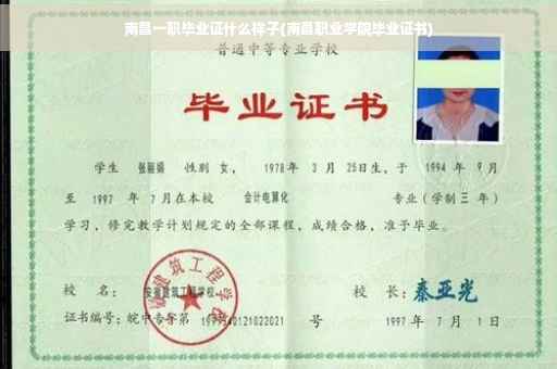 南昌一职毕业证什么样子(南昌职业学院毕业证书)