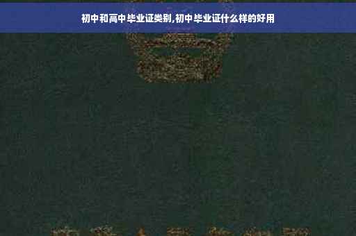 初中和高中毕业证类别,初中毕业证什么样的好用