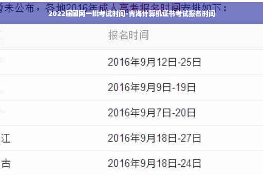 2022届国网一批考试时间-青海计算机证书考试报名时间