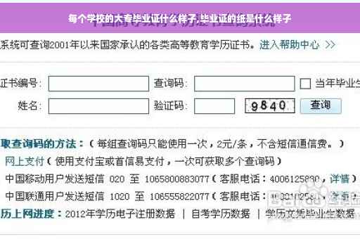 每个学校的大专毕业证什么样子,毕业证的纸是什么样子