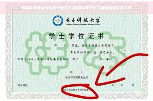 无锡中考什么时候发毕业证书,无锡今年三中的录取通知书发了吗