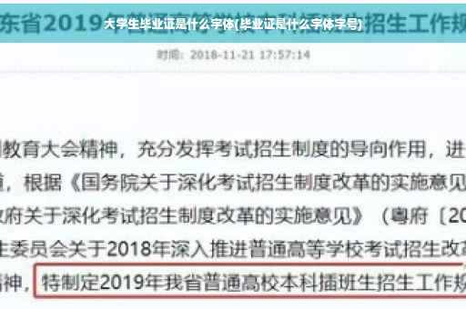 大学生毕业证是什么字体(毕业证是什么字体字号)