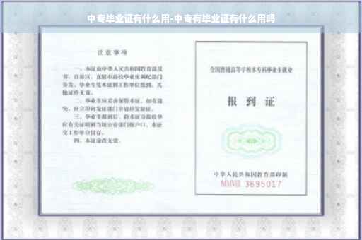 中专毕业证有什么用-中专有毕业证有什么用吗