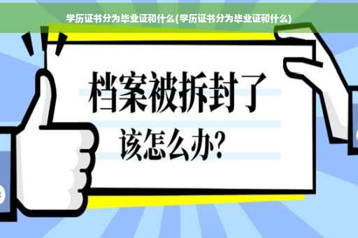 学历证书分为毕业证和什么(学历证书分为毕业证和什么)