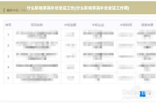 什么影响拿高中毕业证工作(什么影响拿高中毕业证工作呢)