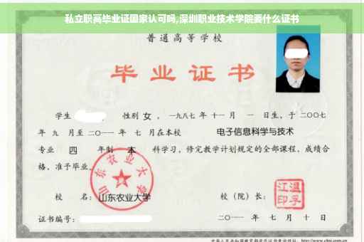 私立职高毕业证国家认可吗,深圳职业技术学院要什么证书