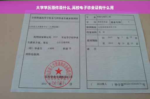 大学学历原件是什么,高校电子毕业证有什么用