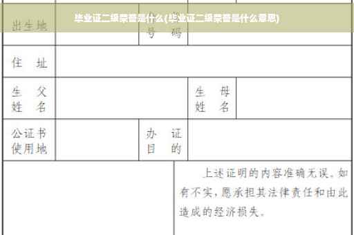 毕业证二级荣誉是什么(毕业证二级荣誉是什么意思)