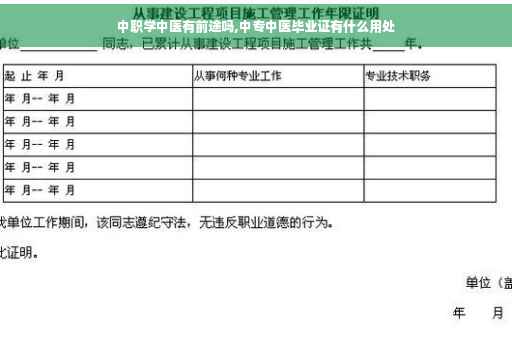 中职学中医有前途吗,中专中医毕业证有什么用处
