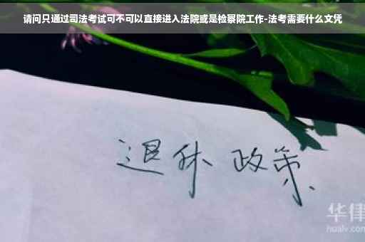 请问只通过司法考试可不可以直接进入法院或是检察院工作-法考需要什么文凭