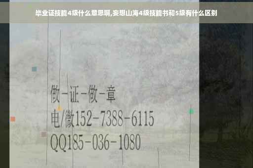 毕业证技能4级什么意思啊,妄想山海4级技能书和5级有什么区别