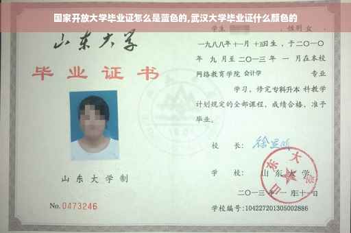 国家开放大学毕业证怎么是蓝色的,武汉大学毕业证什么颜色的