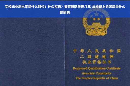军校毕业后出来是什么职位？什么军衔？要在部队服役几年-毕业证上的等级是什么级别的