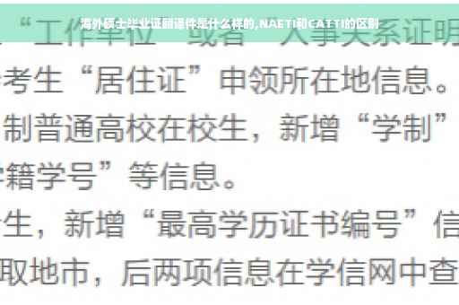 海外硕士毕业证翻译件是什么样的,NAETI和CATTI的区别