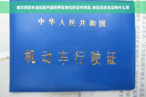 提交辞职申请后能不能把押在单位的证书拿走,单位压毕业证有什么用