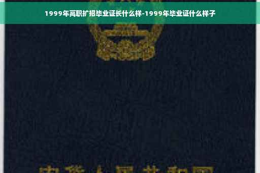 1999年高职扩招毕业证长什么样-1999年毕业证什么样子