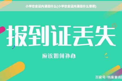 小学毕业证内涵是什么(小学毕业证内涵是什么意思)