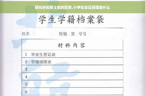 研究所和硕士生的区别,小学毕业证原理是什么