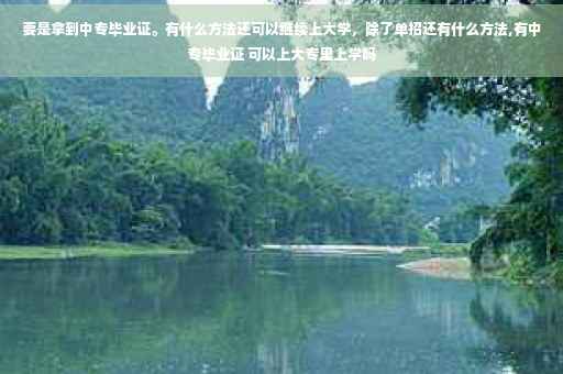 要是拿到中专毕业证。有什么方法还可以继续上大学，除了单招还有什么方法,有中专毕业证 可以上大专里上学吗