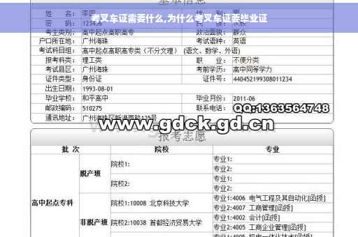 考叉车证需要什么,为什么考叉车证要毕业证